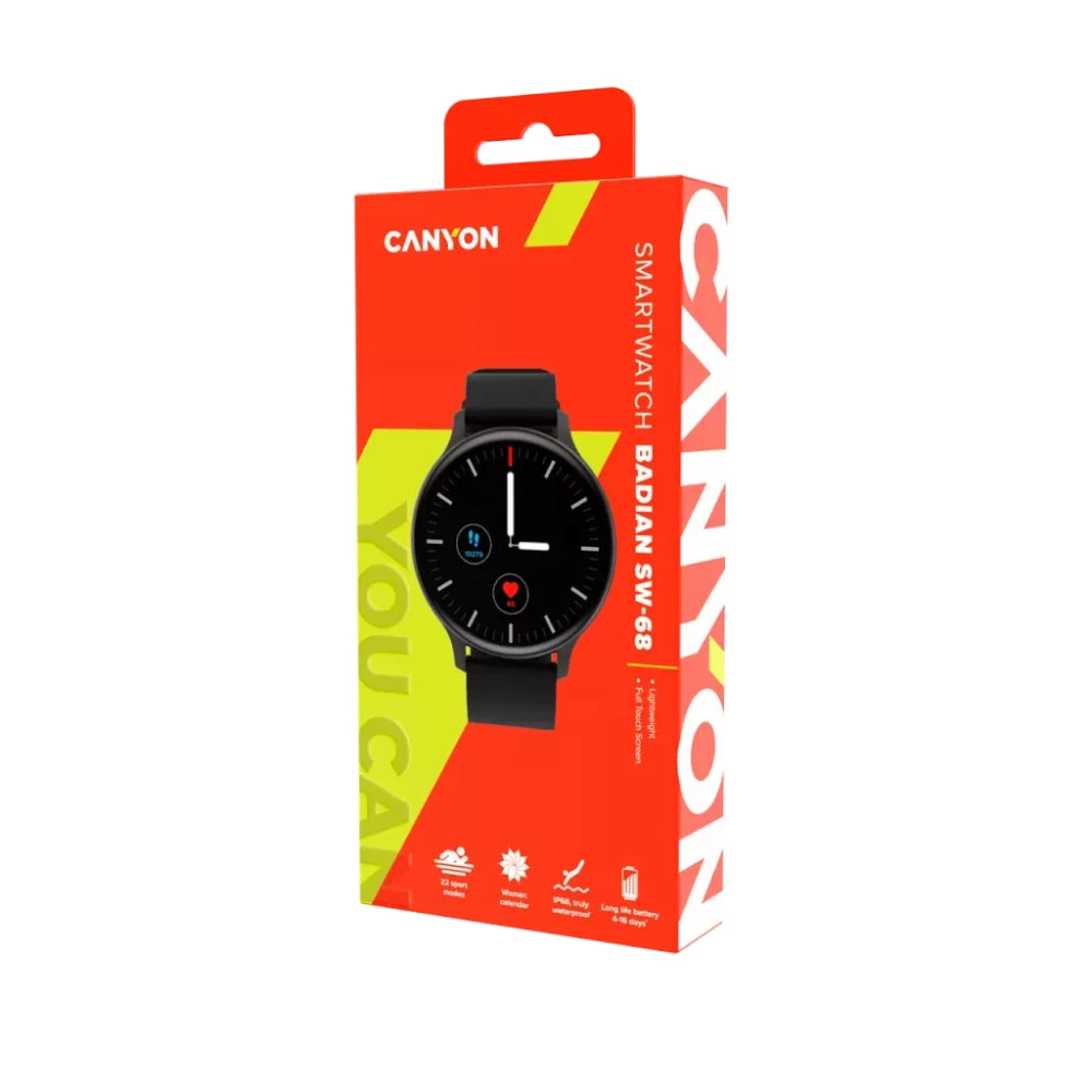 Canyon Smartwatch Badian SW68 - Black 4 Canyon Smartwatch Badian SW68 - Black - Image 4