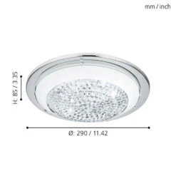 EGLO Acolla Ceiling Light - Chrome & White -Home Furnishing Serie Shop 5046515 EGLO Acolla Ceiling Light Chrome White 3