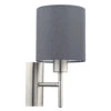 EGLO Pasteri Wall Light With Switch - Nickel & Grey
