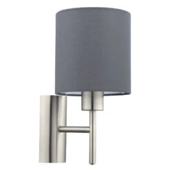 EGLO Pasteri Wall Light With Switch - Nickel & Grey