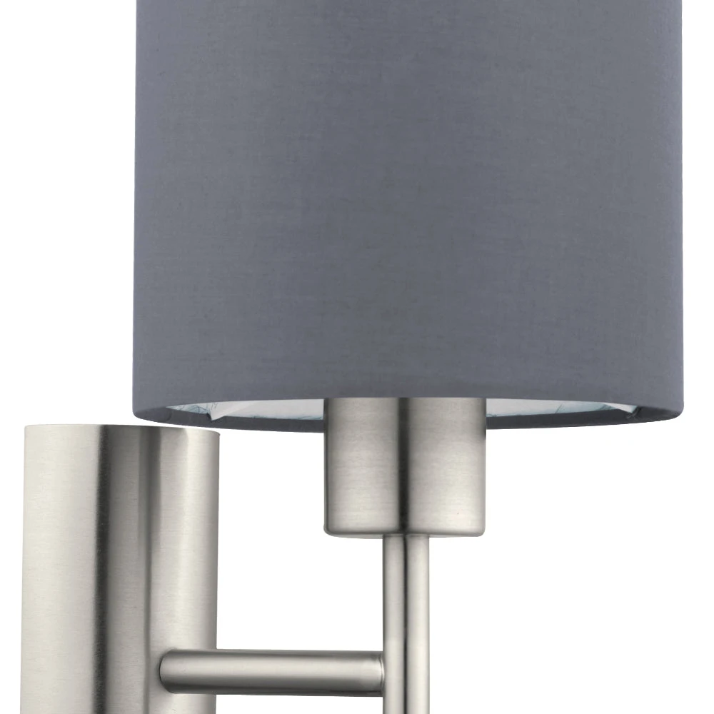 EGLO Pasteri Wall Light With Switch - Nickel & Grey 3 EGLO Pasteri Wall Light With Switch - Nickel & Grey - Image 3