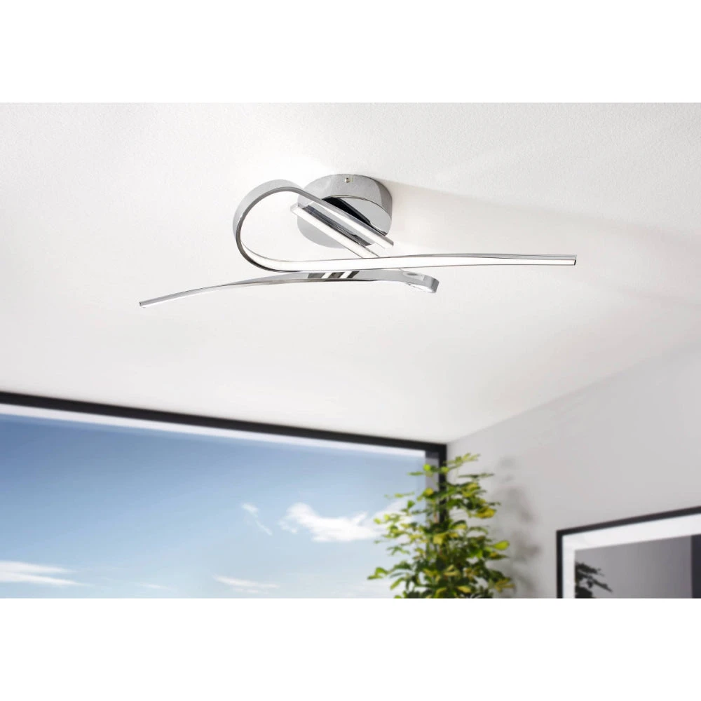 EGLO Selvina Knotted Ceiling Light - White & Chrome 2 EGLO Selvina Knotted Ceiling Light - White & Chrome - Image 2