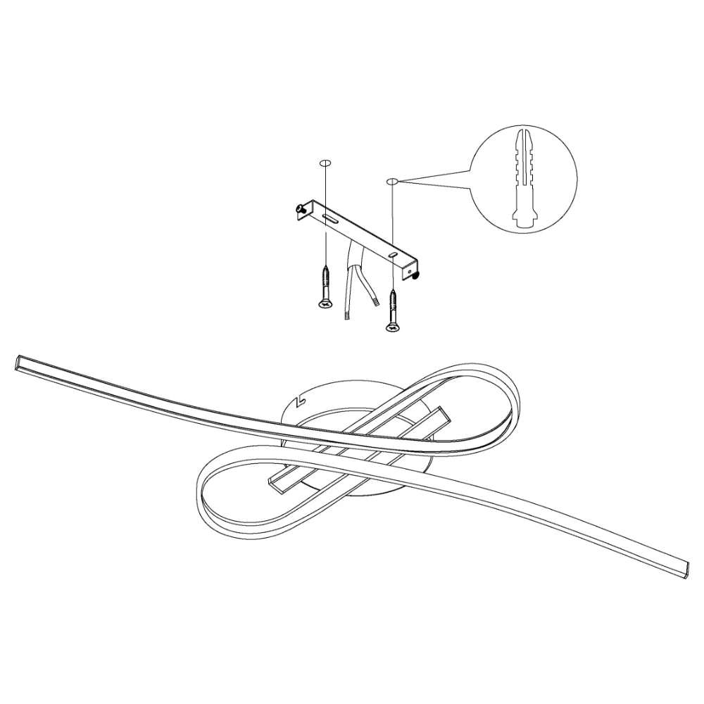 EGLO Selvina Knotted Ceiling Light - White & Chrome 4 EGLO Selvina Knotted Ceiling Light - White & Chrome - Image 4