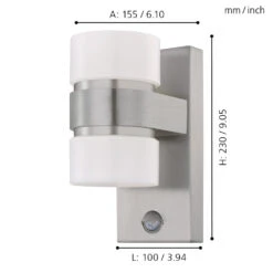 Home Furnishing Serie Shop -Home Furnishing Serie Shop 5046621 EGLO Atollari Exterior Wall Light Silver 3