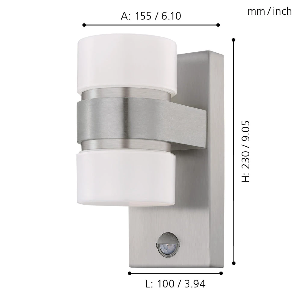EGLO Atollari Exterior Wall Light - Silver 2 EGLO Atollari Exterior Wall Light - Silver - Image 2