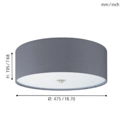 EGLO Pasteri Ceiling Light - Grey 8 EGLO Pasteri Ceiling Light - Grey -Home Furnishing Serie Shop 5046706 EGLO Pasteri Ceiling Light Grey 4
