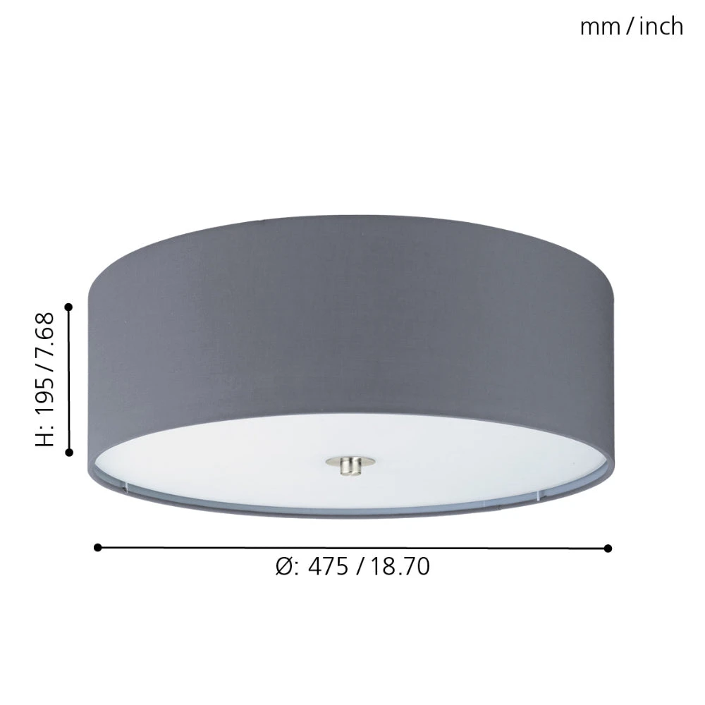 EGLO Pasteri Ceiling Light - Grey 4 EGLO Pasteri Ceiling Light - Grey - Image 4