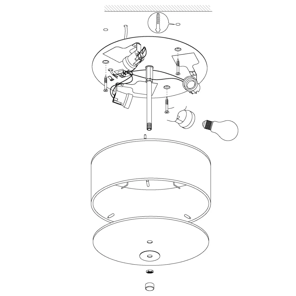 EGLO Pasteri Ceiling Light - Grey 3 EGLO Pasteri Ceiling Light - Grey - Image 3