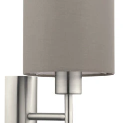 EGLO Pasteri Wall Light With Switch - Nickel & Taupe 7 EGLO Pasteri Wall Light With Switch - Nickel & Taupe -Home Furnishing Serie Shop 5046713 EGLO Pasteri Wall Light with Switch Nickel Taupe 3