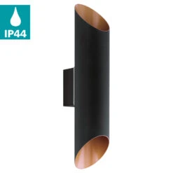 EGLO Agolada Exterior Wall Light Up And Down 2 Light - Black & Copper