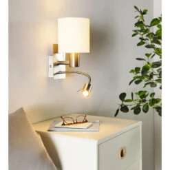 Home Furnishing Serie Shop -Home Furnishing Serie Shop 5046911 EGLO Pasteri Wall Lamp with Reading Light White 1