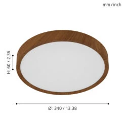 Home Furnishing Serie Shop -Home Furnishing Serie Shop 5046942 EGLO Musurita Ceiling Light Wood Effect Brown 3
