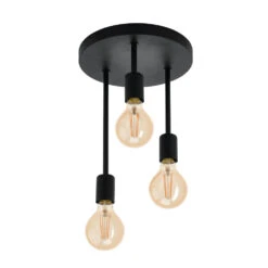 EGLO Wilmcote Ceiling Light With 3 Bulbs - Black