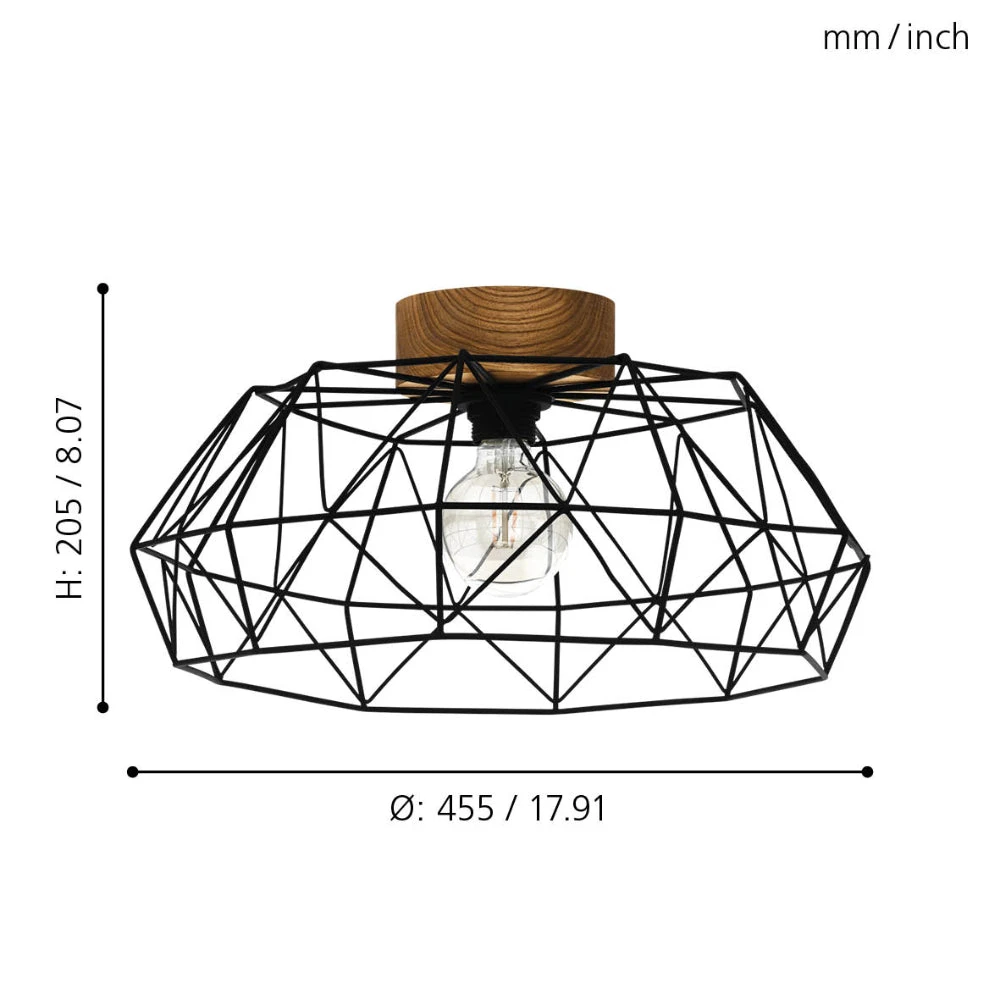 EGLO Padstow Geometric Ceiling Light - Black 4 EGLO Padstow Geometric Ceiling Light - Black - Image 4