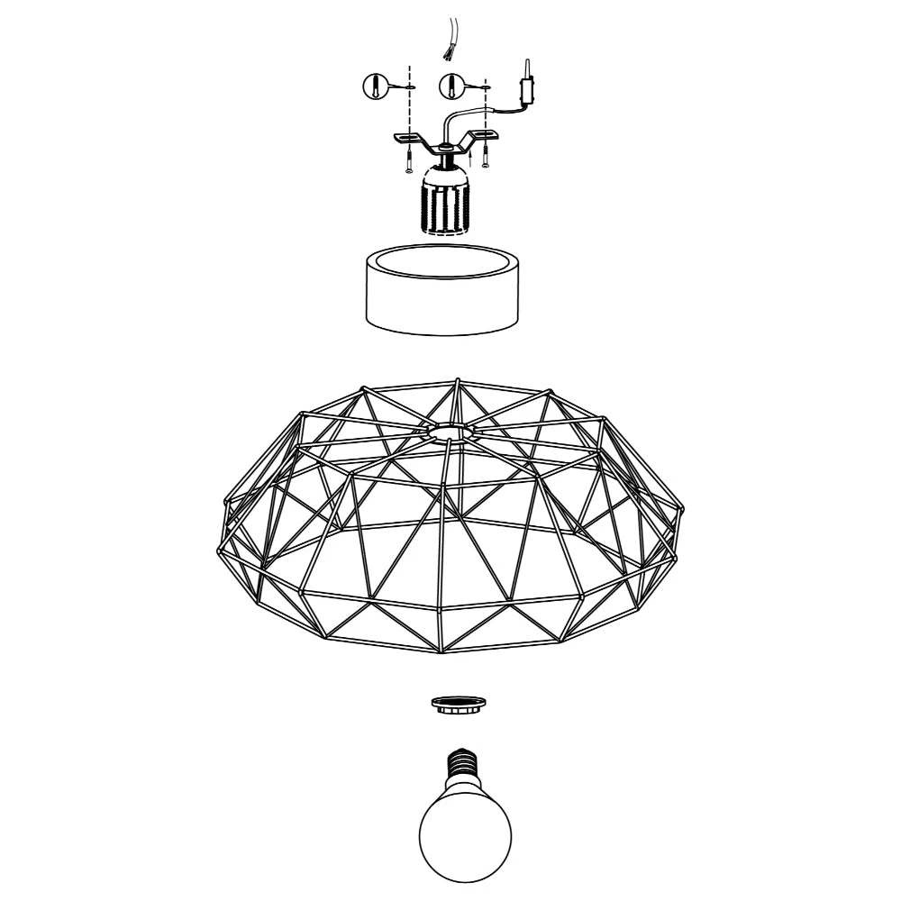 EGLO Padstow Geometric Ceiling Light - Black 3 EGLO Padstow Geometric Ceiling Light - Black - Image 3
