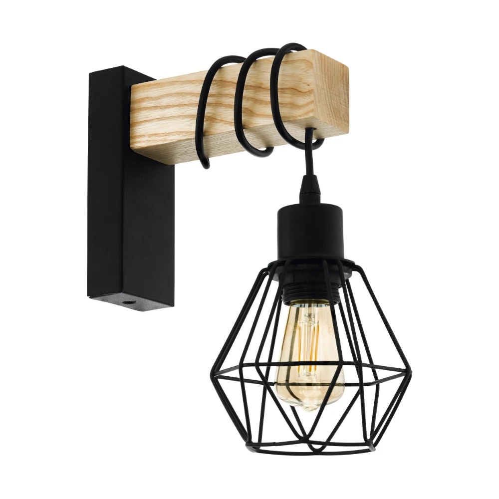 EGLO Townshend Industrial Wall Light - Black 1 EGLO Townshend Industrial Wall Light - Black
