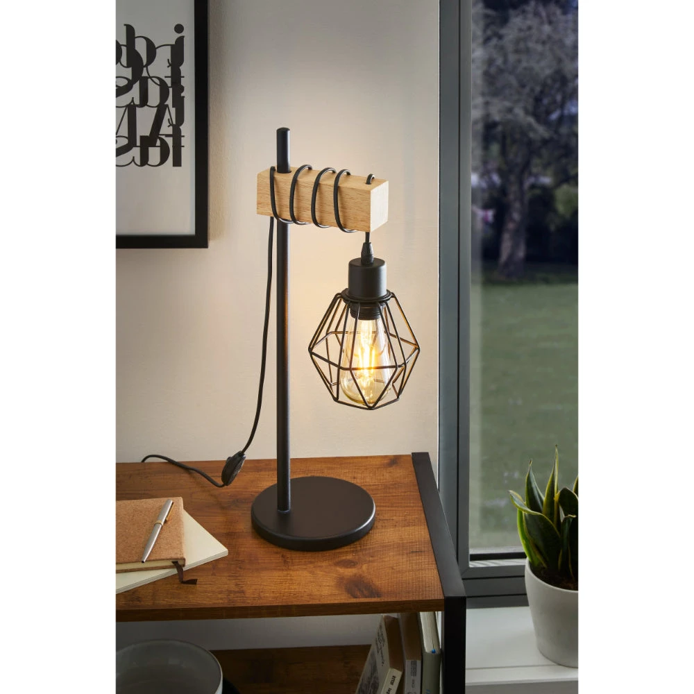 EGLO Townshend Industrial Table Light - Black 2 EGLO Townshend Industrial Table Light - Black - Image 2