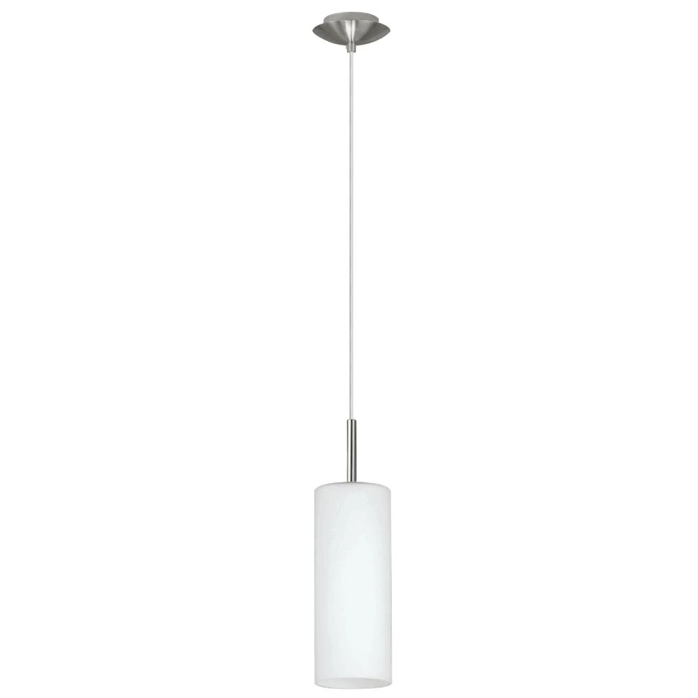 EGLO Troy Pendant Light - White & Matt Nickel 1 EGLO Troy Pendant Light - White & Matt Nickel