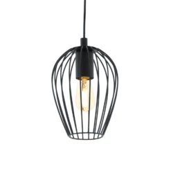 EGLO Newtown Vintage Pendant Light In Cage - Black 9 EGLO Newtown Vintage Pendant Light In Cage - Black -Home Furnishing Serie Shop 5047291 EGLO Newtown Vintage Pendant Light in Cage Black 3
