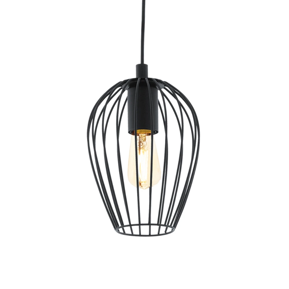 EGLO Newtown Vintage Pendant Light In Cage - Black 5 EGLO Newtown Vintage Pendant Light In Cage - Black - Image 5