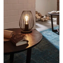 EGLO Newtown Vintage Table Lamp In Cage - Black -Home Furnishing Serie Shop 5047307 EGLO Newtown Vintage Table Lamp in Cage Black 5