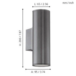 EGLO Riga Exterior Wall Light - Anthracite 9 EGLO Riga Exterior Wall Light - Anthracite -Home Furnishing Serie Shop 5047321 EGLO Riga Exterior Wall Light Anthracite 3