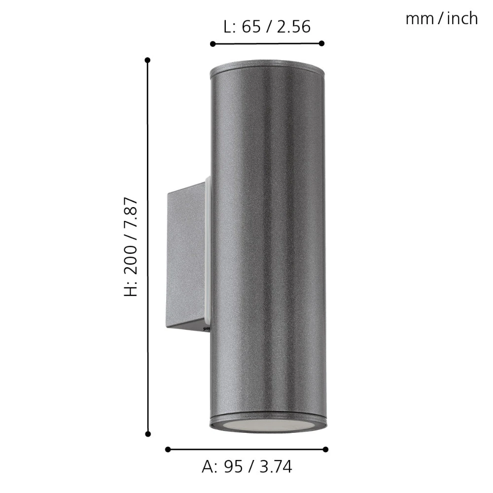 EGLO Riga Exterior Wall Light - Anthracite 5 EGLO Riga Exterior Wall Light - Anthracite - Image 5