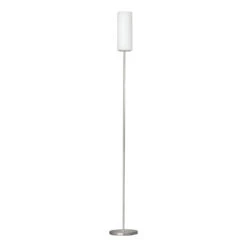 EGLO Troy Floor Lamp - White & Matt Nickel