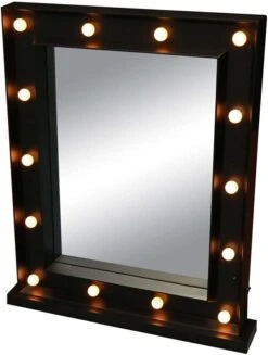 Lewis's Cosmetic Hollywood Mirror With Lights 40x50cm - Black 5 Lewis's Cosmetic Hollywood Mirror With Lights 40x50cm - Black -Home Furnishing Serie Shop 51P9NJ4KB L. AC SL1000