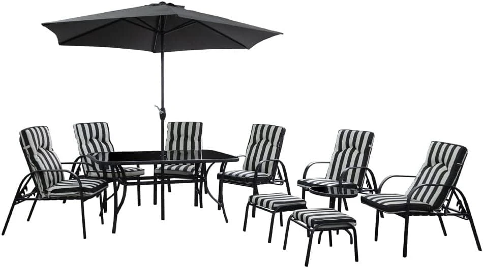 Silver & Stone Windsor Outdoor 11 Piece Furniture Set - Grey 4 Silver & Stone Windsor Outdoor 11 Piece Furniture Set - Grey - Image 4