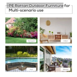 Outsunny Patio Rattan Sofa Set 6 Seater - Grey -Home Furnishing Serie Shop 53075617fb1c31dbc jpg