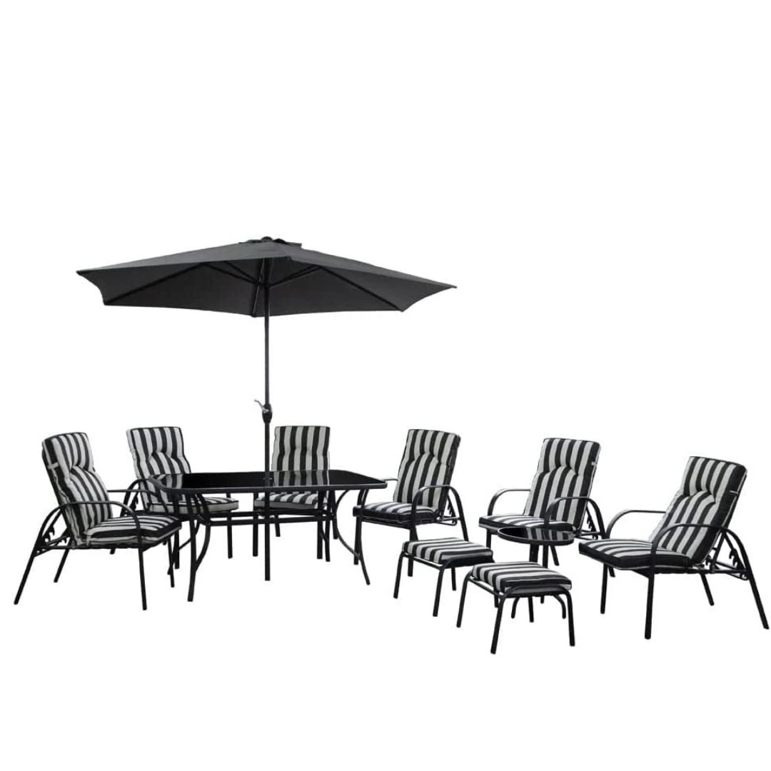 Silver & Stone Windsor Outdoor 11 Piece Furniture Set - Grey 2 Silver & Stone Windsor Outdoor 11 Piece Furniture Set - Grey - Image 2