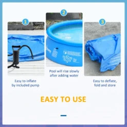 Outsunny Swimming Paddling Pool Round 274cm X 76cm - Blue 15 Outsunny Swimming Paddling Pool Round 274cm X 76cm - Blue -Home Furnishing Serie Shop 5DW88c1803a5f89f4 jpg