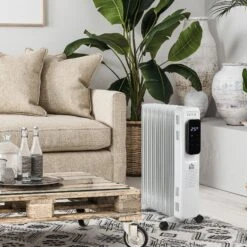 HOMCOM 2180W Oil Filled Radiator, 9 Fin Portable Heater W/ Timer Remote Control White -Home Furnishing Serie Shop 5ec5a6f1d969ce9a08b84b516c9a1a37