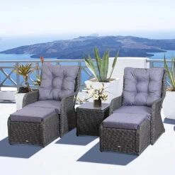 Outsunny Garden Sofa Chair & Stool With Table Set - Grey 23 Outsunny Garden Sofa Chair & Stool With Table Set - Grey -Home Furnishing Serie Shop 5rE6ff17eecc2916a jpg