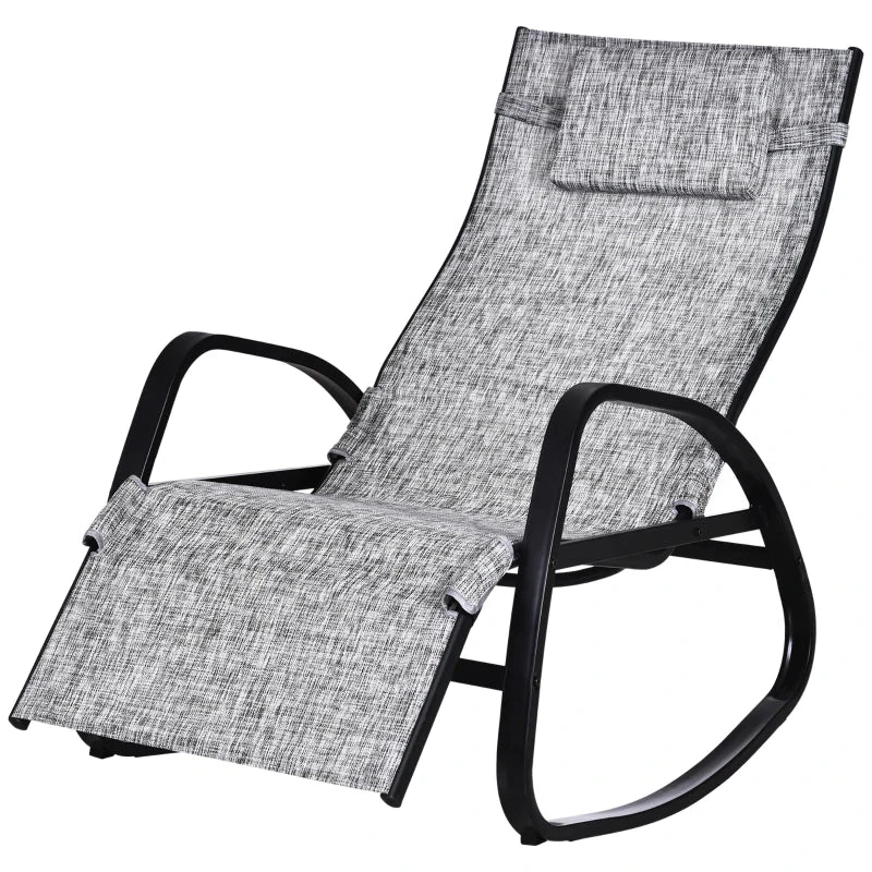 Outsunny Rocking Chair - Light Grey 11 Outsunny Rocking Chair - Light Grey - Image 11