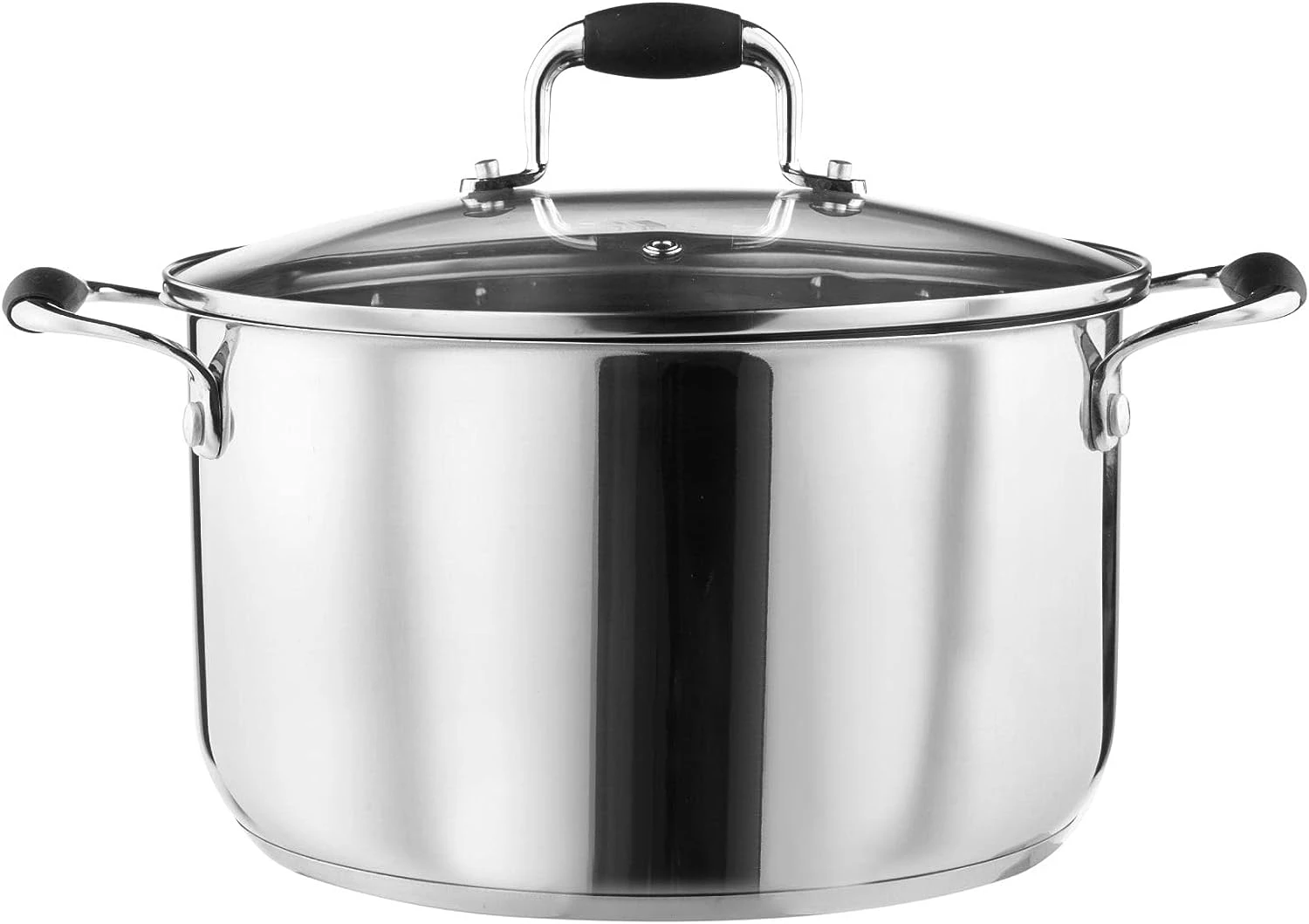 Lewis's Stainless Steel Stockpot 24cm With Glass Lid - Silver 5 Lewis's Stainless Steel Stockpot 24cm With Glass Lid - Silver - Image 5