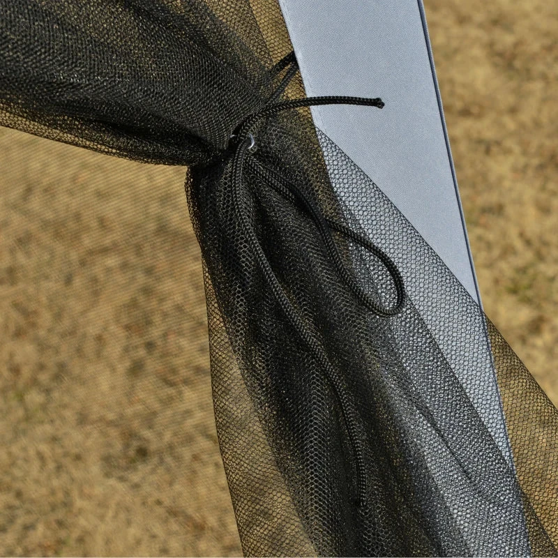 Outsunny 3 X 3 Meter Outdoor Gazebo Garden Canopy Tent Sun Shade Event Shelter With Mesh Screen Side Walls, Grey 14 Outsunny 3 X 3 Meter Outdoor Gazebo Garden Canopy Tent Sun Shade Event Shelter With Mesh Screen Side Walls, Grey - Image 14