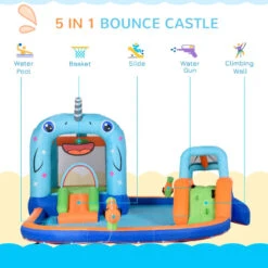 Outsunny Bouncy Castle With Paddling Pool And Sprinkler - Narwhals 14 Outsunny Bouncy Castle With Paddling Pool And Sprinkler - Narwhals -Home Furnishing Serie Shop 65sa09185b972e33d jpg