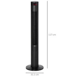 HOMCOM Tower Fan 46" Oscillating With Remote Control 117cm - Black -Home Furnishing Serie Shop 6CDa1218017bcbffa jpg