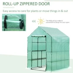 Outsunny 143x143x195 Cm Walk In Greenhouse With Shelves-Dark Green 15 Outsunny 143x143x195 Cm Walk In Greenhouse With Shelves-Dark Green -Home Furnishing Serie Shop 6Kg75617ee2cf01af