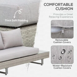 Outsunny Rattan Wicker Corner Sofa Set - Light Grey -Home Furnishing Serie Shop 6Sc88c1821a22d00a jpg