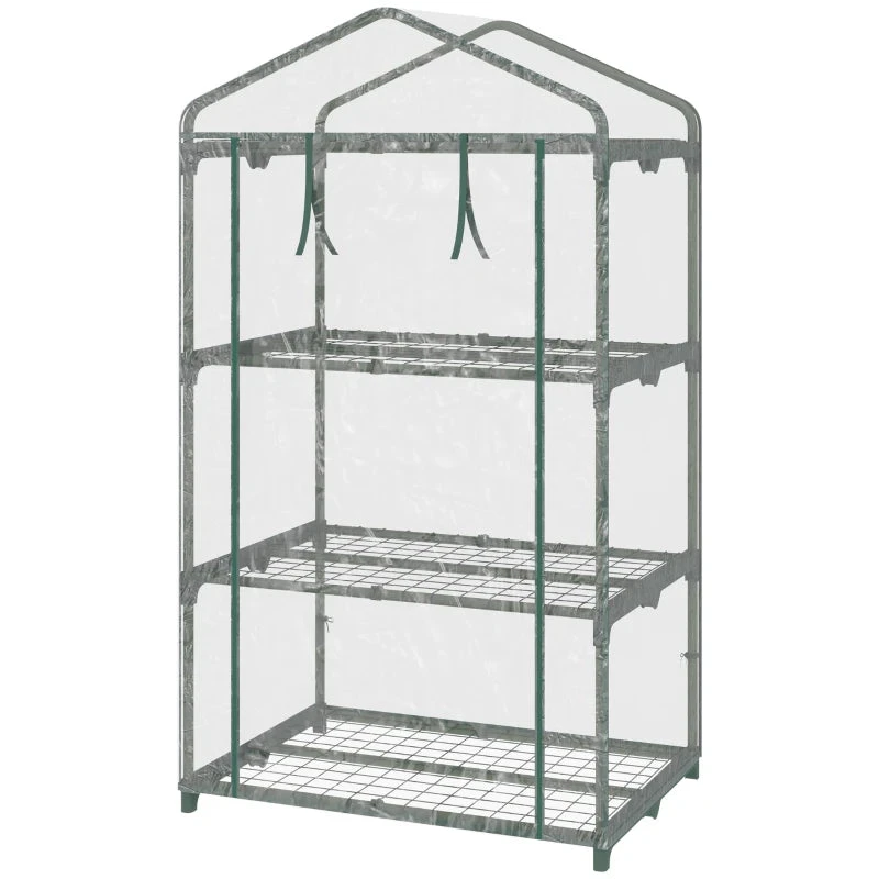 Outsunny Mini Greenhouse 3 Tier 69Lx49Wx125H Cm - Clear 11 Outsunny Mini Greenhouse 3 Tier 69Lx49Wx125H Cm - Clear - Image 11