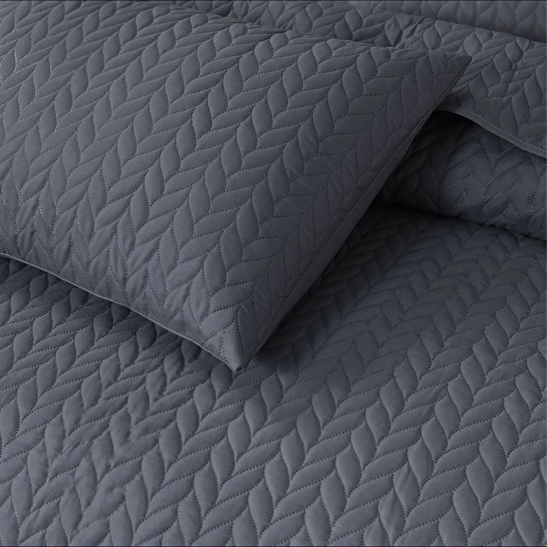 Opus Leaf Pinsonic Duvet Set - Charcoal 6 Opus Leaf Pinsonic Duvet Set - Charcoal - Image 6