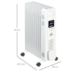 HOMCOM 2180W Oil Filled Radiator, 9 Fin Portable Heater W/ Timer Remote Control White Safety Cut-Off And Remote Control White Radiator Settings -Home Furnishing Serie Shop 6c75fe82509067344768b55c49672eed