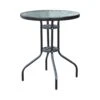Outsunny Glass Top Patio Table - Black