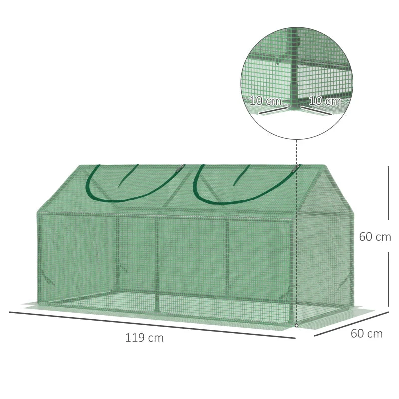 Outsunny Mini Greenhouse 119 X 60 X 60 Cm - Green 3 Outsunny Mini Greenhouse 119 X 60 X 60 Cm - Green - Image 3