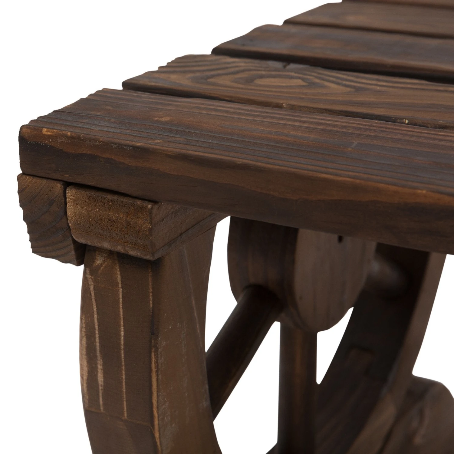 Outsunny Wooden Garden Stool/Bench - Brown 7 Outsunny Wooden Garden Stool/Bench - Brown - Image 7