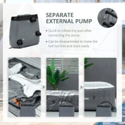 Outsunny Inflatable Hot Tub Spa Square For 4-6 People 180cm - Grey 16 Outsunny Inflatable Hot Tub Spa Square For 4-6 People 180cm - Grey -Home Furnishing Serie Shop 7KVb1018041c963e0 jpg