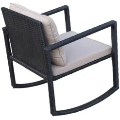 Outsunny Rattan Rocking Chair Set - Black -Home Furnishing Serie Shop 7xr75017dc18a3d33